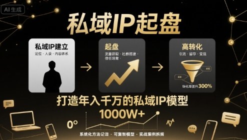私域IP起盘，私域ip建立、起盘、高转化，打造年入千万的私域ip模型远创网-专注分享副业落地实操课程 – 全网首发_高质量项目输出远创网