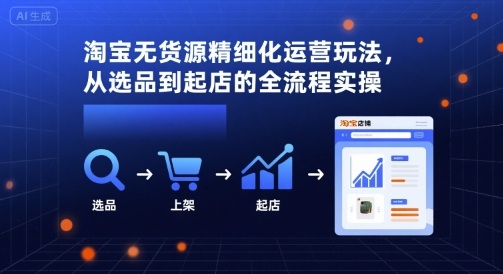 淘宝无货源精细化运营玩法，从选品到起店的全流程实操远创网-专注分享副业落地实操课程 – 全网首发_高质量项目输出远创网