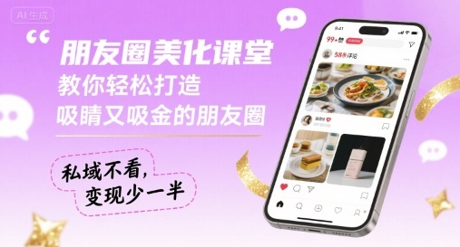朋友圈美化课堂，教你轻松打造，吸睛又吸金的朋友圈，私域不看，变现少一半远创网-专注分享副业落地实操课程 – 全网首发_高质量项目输出远创网