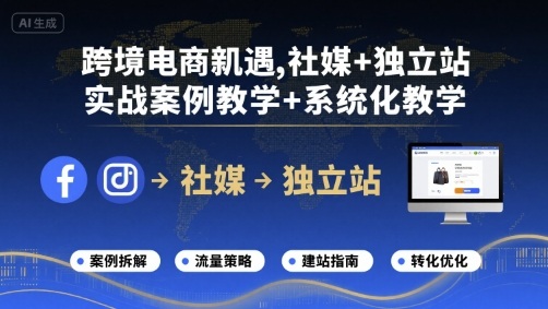 跨境电商新机遇，社媒+独立站，实战案例教学+系统化教学远创网-专注分享副业落地实操课程 – 全网首发_高质量项目输出远创网