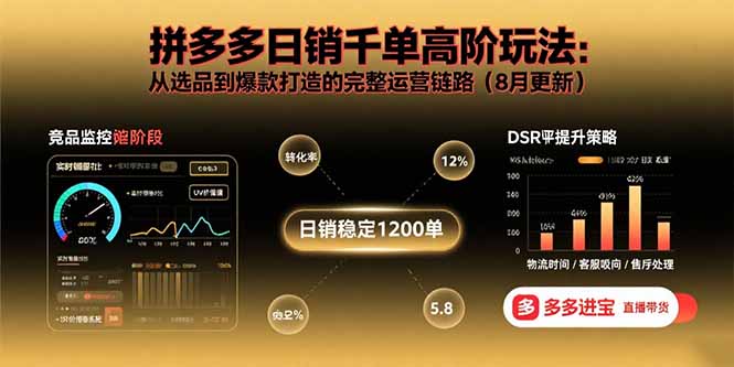 拼多多日销千单高阶玩法：从选品到爆款打造的完整运营链路(8月更新远创网-专注分享副业落地实操课程 – 全网首发_高质量项目输出远创网