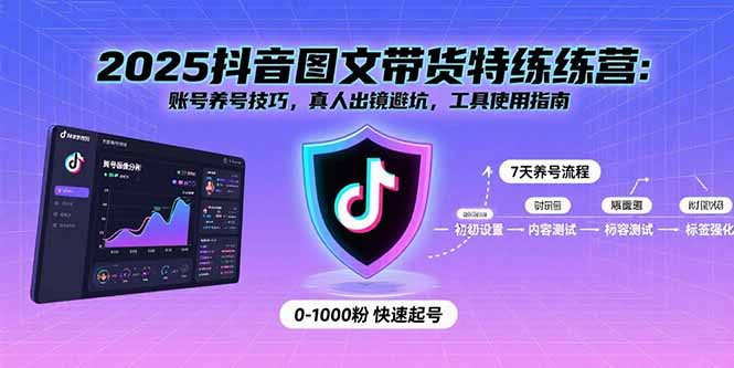 2025抖音图文带货特练营：账号养号技巧，真人出镜避坑，工具使用指南远创网-专注分享副业落地实操课程 – 全网首发_高质量项目输出远创网