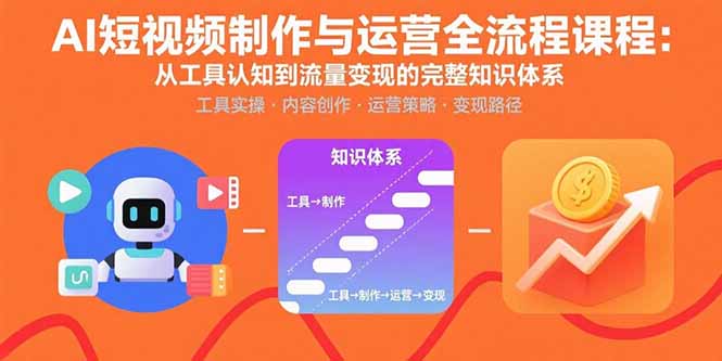 AI短视频制作与运营全流程课程：从工具认知到流量变现的完整知识体系远创网-专注分享副业落地实操课程 – 全网首发_高质量项目输出远创网