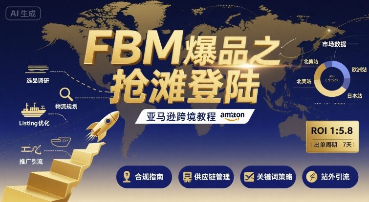 FBM爆品之抢滩登陆-亚马逊跨境教程远创网-专注分享副业落地实操课程 – 全网首发_高质量项目输出远创网