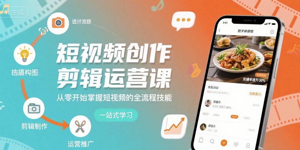 短视频创作剪辑运营课，从零开始掌握短视频的全流程技能远创网-专注分享副业落地实操课程 – 全网首发_高质量项目输出远创网