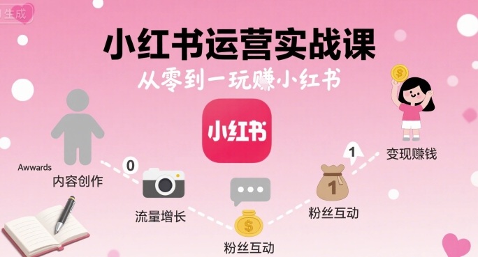 小红书运营实战课，从零到一玩賺小红书远创网-专注分享副业落地实操课程 – 全网首发_高质量项目输出远创网