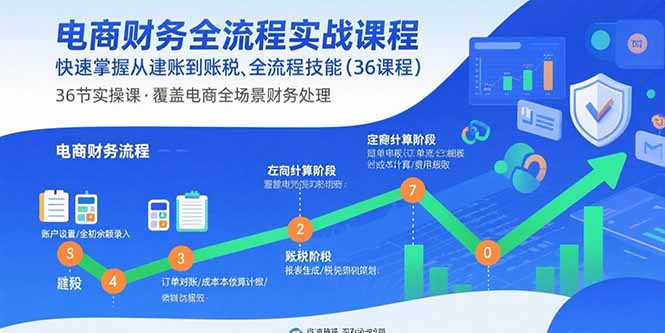电商财务全流程实战课程：快速掌握从建账到报税的全流程技能(36节课远创网-专注分享副业落地实操课程 – 全网首发_高质量项目输出远创网
