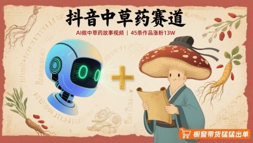 抖音中草药赛道，用AI做中草药故事视频，45条作品涨粉13W，橱窗带货猛猛出单远创网-专注分享副业落地实操课程 – 全网首发_高质量项目输出远创网