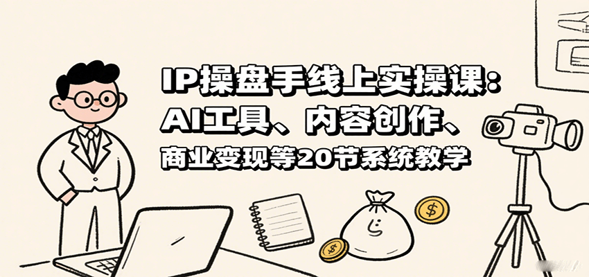 IP操盘手线上实操课：AI工具、内容创作、商业变现等20节系统教学远创网-专注分享副业落地实操课程 – 全网首发_高质量项目输出远创网