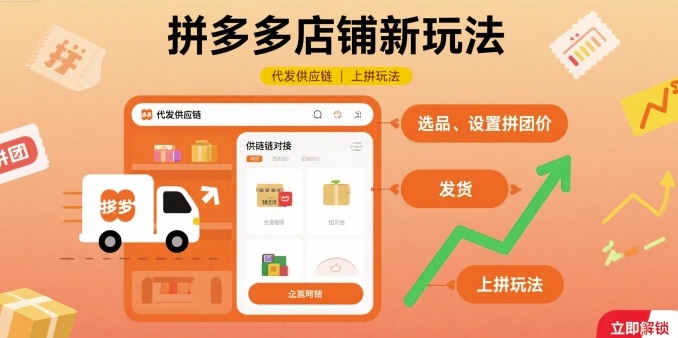 拼多多店铺新玩法，代发供应链上拼玩法远创网-专注分享副业落地实操课程 – 全网首发_高质量项目输出远创网
