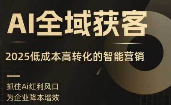 AI全域获客实训营，2025低成本高转化的智能营销，精准找客，高效营销远创网-专注分享副业落地实操课程 – 全网首发_高质量项目输出远创网