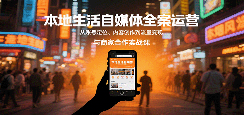 本地生活自媒体全案运营，从账号定位、内容创作到流量变现与商家合作实战课远创网-专注分享副业落地实操课程 – 全网首发_高质量项目输出远创网