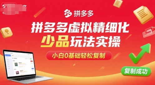 拼多多虚拟精细化少品玩法实操，小白0基础轻松复制远创网-专注分享副业落地实操课程 – 全网首发_高质量项目输出远创网