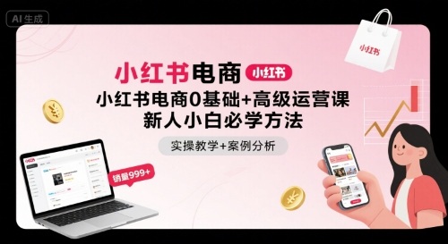小红书电商0基础+高级运营课，新人小白必学方法，实操教学+案例分析远创网-专注分享副业落地实操课程 – 全网首发_高质量项目输出远创网
