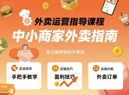 外卖运营指导课程，中小商家外卖指南，手把手带出能挣钱的外卖店远创网-专注分享副业落地实操课程 – 全网首发_高质量项目输出远创网