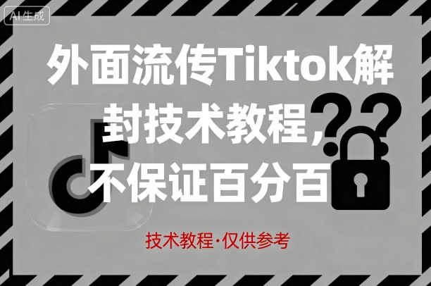外面流传Tiktok解封技术教程，不保证百分百，具体自测远创网-专注分享副业落地实操课程 – 全网首发_高质量项目输出远创网