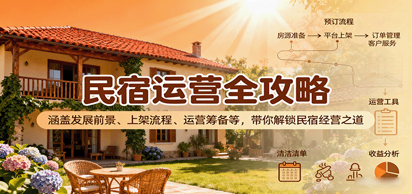 民宿运营全攻略：涵盖发展前景、上架流程、运营筹备等，带你解锁民宿经营之道远创网-专注分享副业落地实操课程 – 全网首发_高质量项目输出远创网