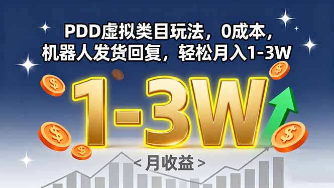 PDD虚拟类目玩法，0成本，机器人发货回复，轻松月入1-3W远创网-专注分享副业落地实操课程 – 全网首发_高质量项目输出远创网