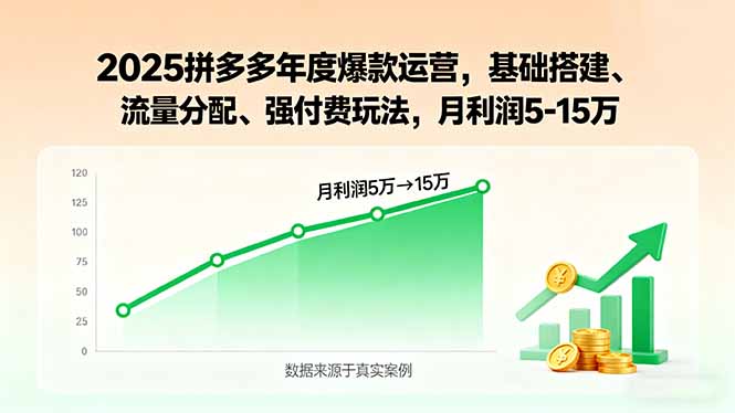 2025拼多多年度爆款运营，基础搭建、流量分配、强付费玩法，月利润5-15万远创网-专注分享副业落地实操课程 – 全网首发_高质量项目输出远创网