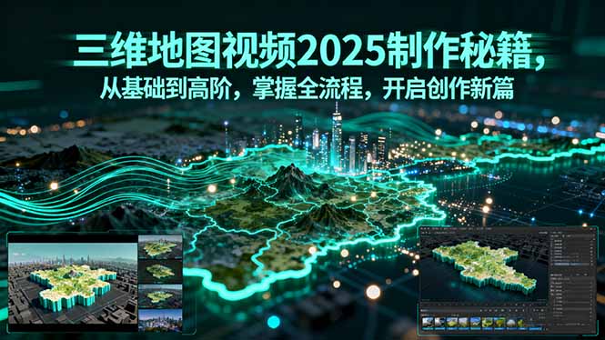 三维地图视频2025制作秘籍，从基础到高阶，掌握全流程，开启创作新篇远创网-专注分享副业落地实操课程 – 全网首发_高质量项目输出远创网