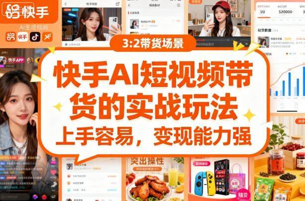 快手ai短视频带货的实战玩法，上手容易，变现能力强远创网-专注分享副业落地实操课程 – 全网首发_高质量项目输出远创网