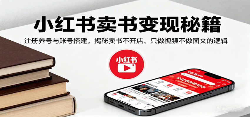 小红书卖书变现秘籍，注册养号与账号搭建，揭秘卖书不开店、只做视频不做图文的逻辑远创网-专注分享副业落地实操课程 – 全网首发_高质量项目输出远创网