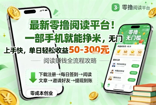 最新零撸阅读平台！一部手机就能挣米，无门槛上手快，单日轻松收益50-3张【揭秘】远创网-专注分享副业落地实操课程 – 全网首发_高质量项目输出远创网