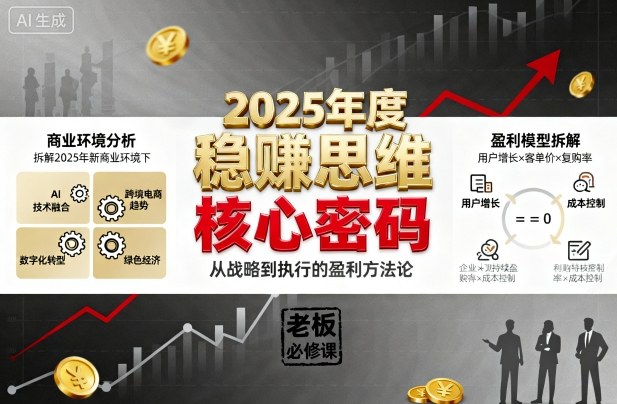 2025年度稳賺思维老板创业营，拆解2025年新商业环境下，企业实现持续盈利的核心密码远创网-专注分享副业落地实操课程 – 全网首发_高质量项目输出远创网