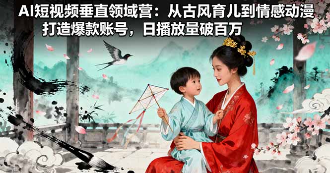 AI短视频垂直领域营：从古风育儿到情感动漫，打造爆款账号,日播放量破百万远创网-专注分享副业落地实操课程 – 全网首发_高质量项目输出远创网
