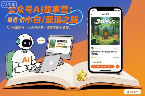 公众号ai故事营，最适合小白的自媒体变现之路远创网-专注分享副业落地实操课程 – 全网首发_高质量项目输出远创网