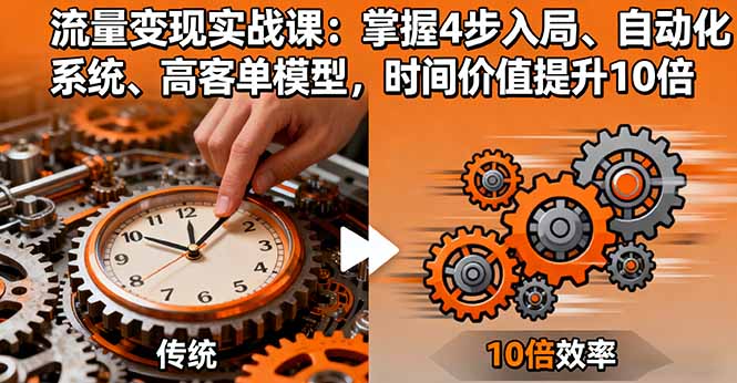 流量变现实战课：掌握4步入局、自动化系统、高客单模型，时间价值提升10倍远创网-专注分享副业落地实操课程 – 全网首发_高质量项目输出远创网