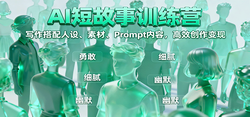 AI短故事训练营：写作搭配人设、素材、Prompt内容，高效创作变现远创网-专注分享副业落地实操课程 – 全网首发_高质量项目输出远创网