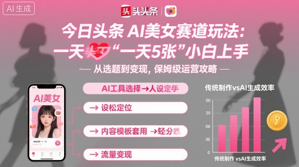今日头条AI美女赛道玩法，一天轻松5张，小白轻松上手远创网-专注分享副业落地实操课程 – 全网首发_高质量项目输出远创网