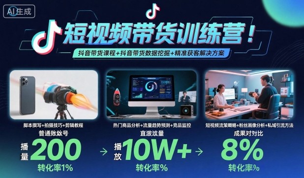 短视频带货训练营，抖音带货课程+抖音带货数据挖掘+精准获客解决方案远创网-专注分享副业落地实操课程 – 全网首发_高质量项目输出远创网