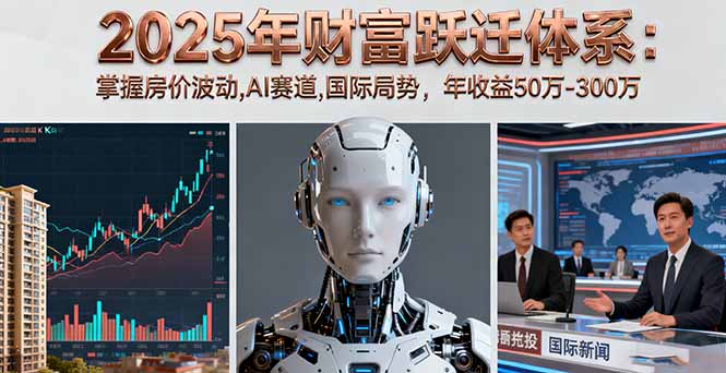 2025年财富跃迁体系：掌握房价波动,AI赛道,国际局势，年收益50万-300万远创网-专注分享副业落地实操课程 – 全网首发_高质量项目输出远创网
