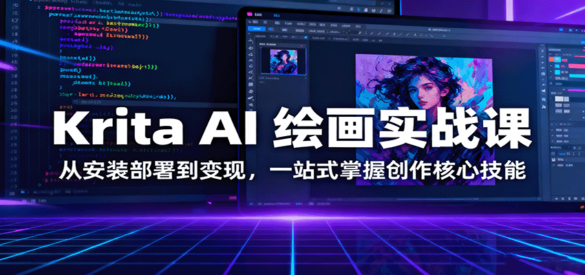 Krita AI 绘画实战课：从安装部署到变现，一站式掌握创作核心技能远创网-专注分享副业落地实操课程 – 全网首发_高质量项目输出远创网