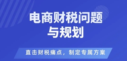 电商企业财税风险与规避，直击财税痛点，制定专属方案远创网-专注分享副业落地实操课程 – 全网首发_高质量项目输出远创网