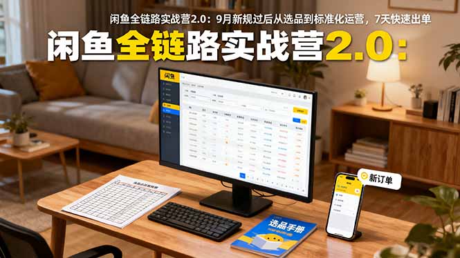 闲鱼全链路实战营2.0：9月新规过后从选品到标准化运营，7天快速出单远创网-专注分享副业落地实操课程 – 全网首发_高质量项目输出远创网
