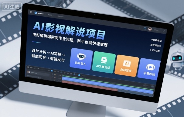 AI影视解说项目,电影解说爆款制作全流程,新手也能快速掌握远创网-专注分享副业落地实操课程 – 全网首发_高质量项目输出远创网