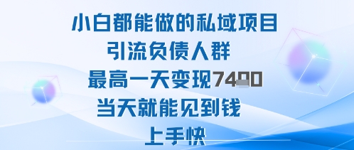2025年小白都能做的私域项目引流负债人群最高一天变现1k+高变现难度低当天就能见到钱上手快远创网-专注分享副业落地实操课程 – 全网首发_高质量项目输出远创网