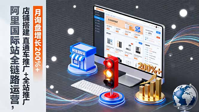 阿里国际站全链路运营,店铺搭建+直通车推广+全站推广,月询盘增长200%+远创网-专注分享副业落地实操课程 – 全网首发_高质量项目输出远创网