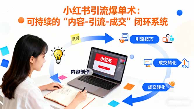 小红书引流爆单术:构建一套低成本 可持续的“内容-引流-成交”闭环系统远创网-专注分享副业落地实操课程 – 全网首发_高质量项目输出远创网