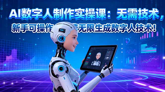 AI数字人制作实操课:无需技术,新手可操作,免费无限生成数字人技术!远创网-专注分享副业落地实操课程 – 全网首发_高质量项目输出远创网