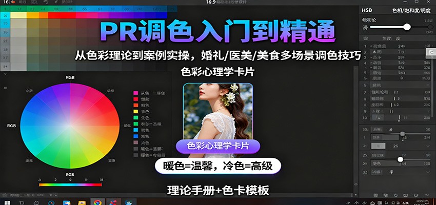 PR调色入门到精通:从色彩理论到案例实操,婚礼/医美/美食多场景调色技巧远创网-专注分享副业落地实操课程 – 全网首发_高质量项目输出远创网