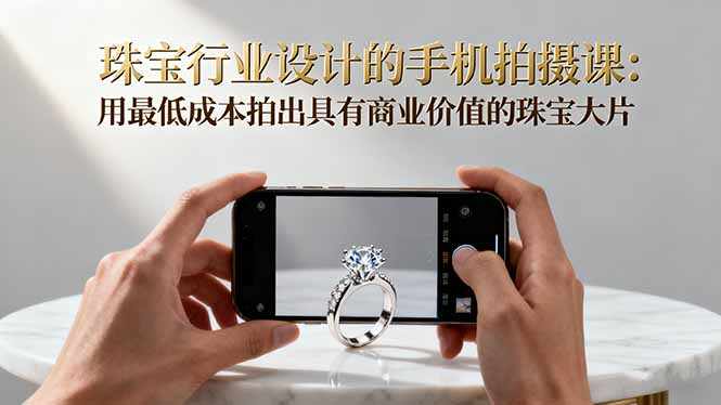 珠宝行业设计的手机拍摄课：用最低成本拍出具有商业价值的珠宝大片！远创网-专注分享副业落地实操课程 – 全网首发_高质量项目输出远创网