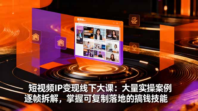 短视频IP变现线下大课:大量实操案例逐帧拆解,掌握可复制落地的搞钱技能远创网-专注分享副业落地实操课程 – 全网首发_高质量项目输出远创网
