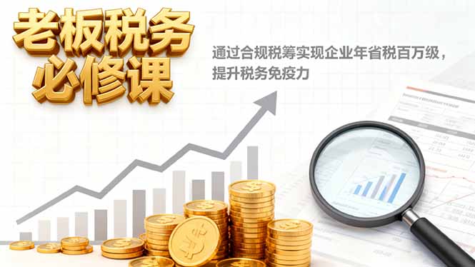 老板税务必修课，通过合规税筹实现企业年省税百万级，提升税务免疫力远创网-专注分享副业落地实操课程 – 全网首发_高质量项目输出远创网
