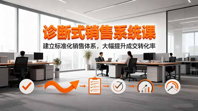 诊断式销售系统课，建立标准化销售体系，大幅提升成交转化率远创网-专注分享副业落地实操课程 – 全网首发_高质量项目输出远创网