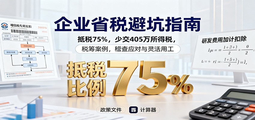企业省税避坑指南:抵税75%,少交405万所得税,税筹案例,稽查应对与灵活用工远创网-专注分享副业落地实操课程 – 全网首发_高质量项目输出远创网