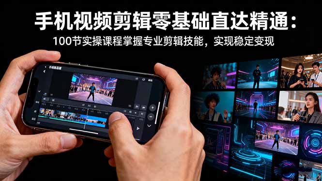 手机视频剪辑零基础直达精通：100节实操课程掌握专业剪辑技能，实现稳…远创网-专注分享副业落地实操课程 – 全网首发_高质量项目输出远创网